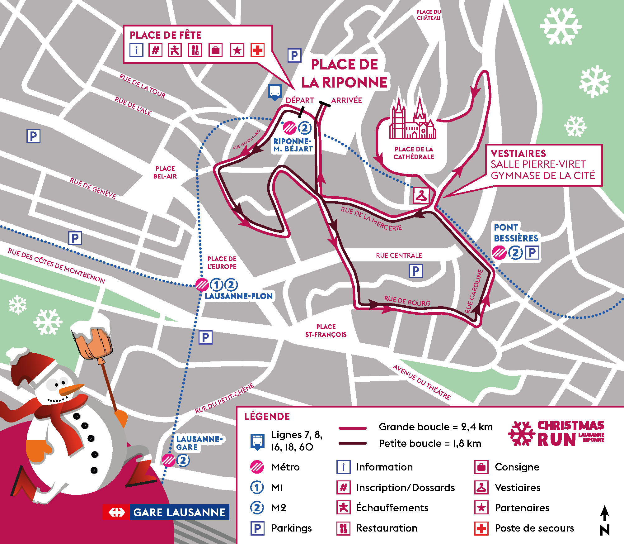 Parcours dimanche Christmas Run 2023